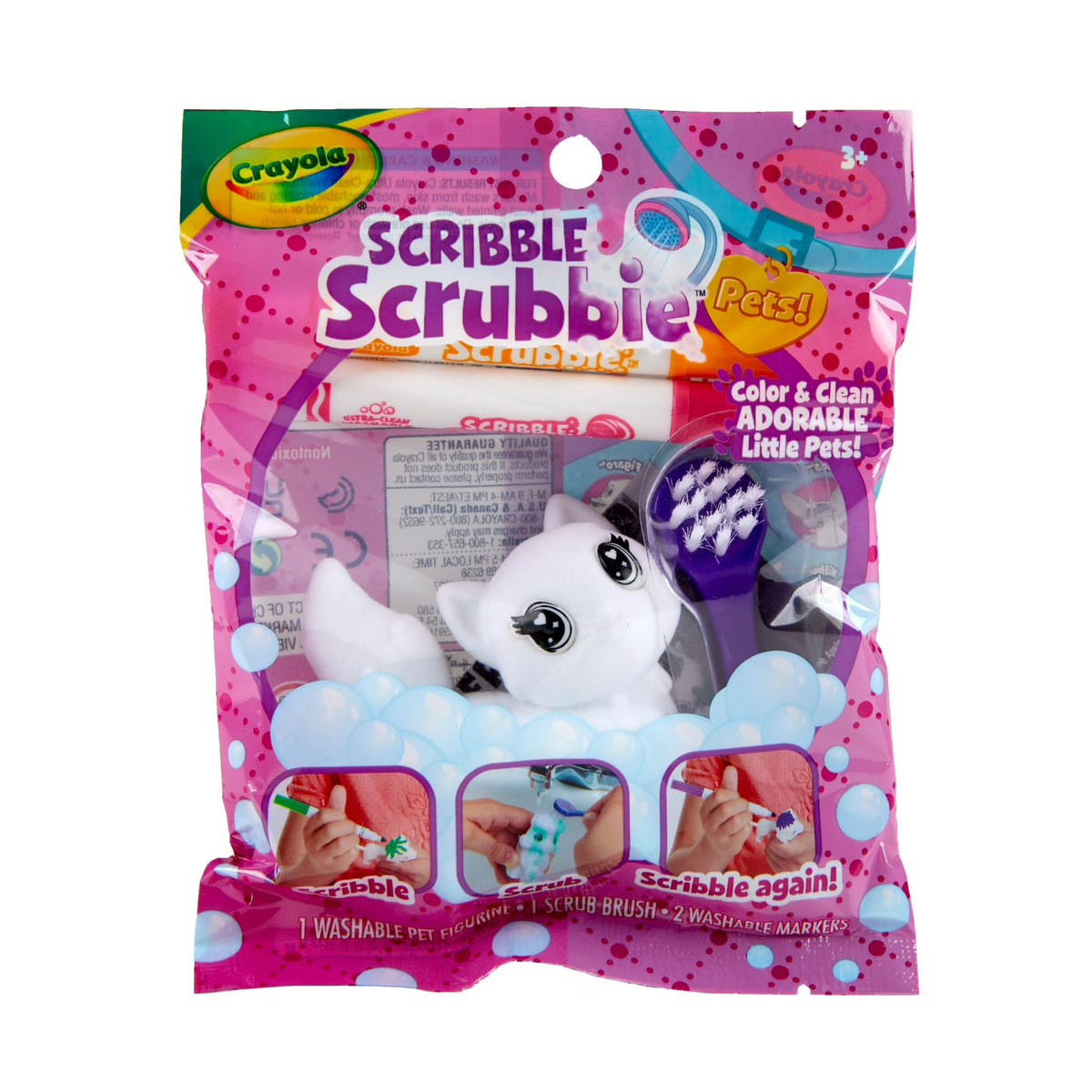 Crayola Scribble Scrubbie Pets, 1 Ct Mystery Toy with Washable Markers, Arts and Crafts, Creative Gifts for Kids, Ages 3+