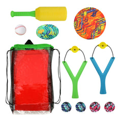 Play Day 4-in-1 Water Sports 11 Piece Set Multi-color Beach Lake Pool Outdoor Family Games, Ages 3+, Unisex